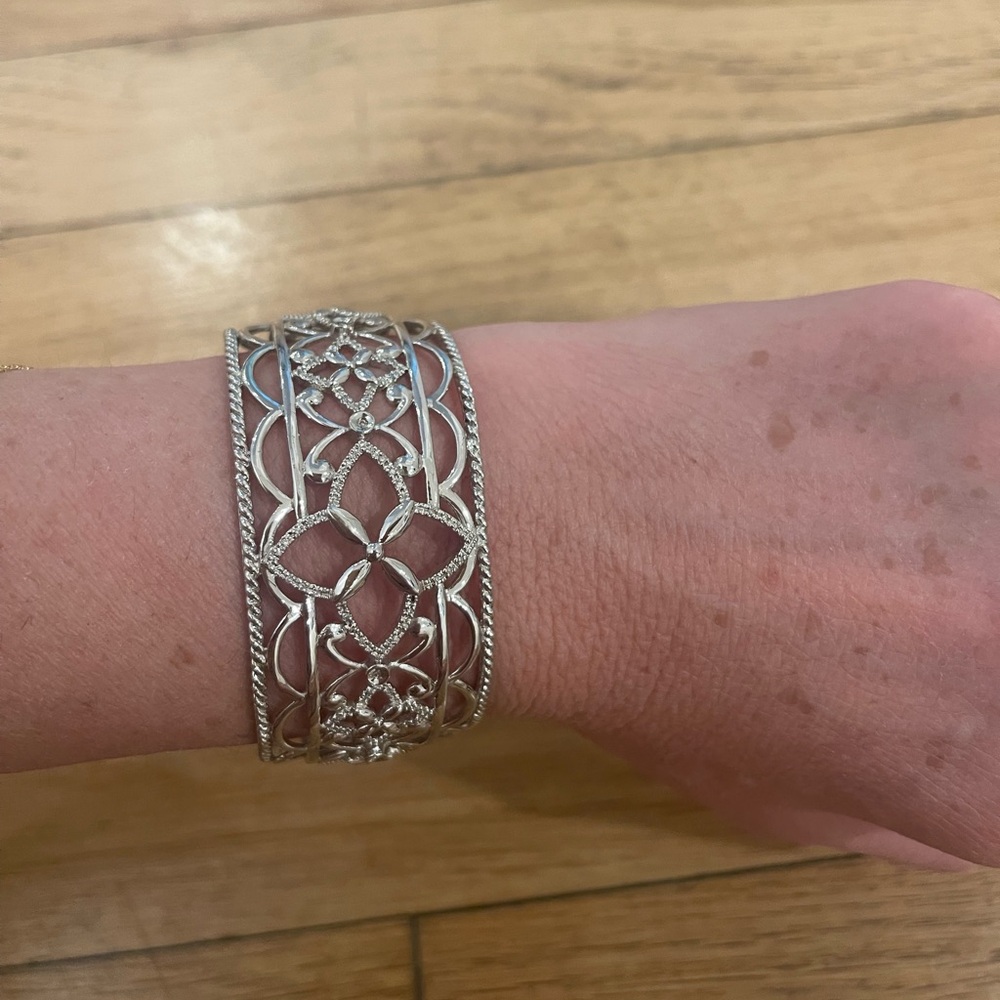 Silver and Diamond Cuff